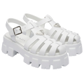 Prada Monolith Rubber Sandals White Metallic UK 6 EU 39