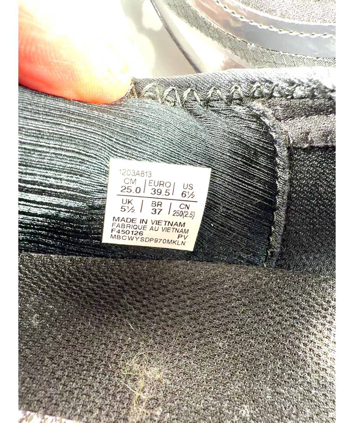 Cecilie Bahnsen Black ASICS x Cecilie Bahnsen GEL-Quantum 360 I, size UK 5 EU 38 👠 — fabric detail