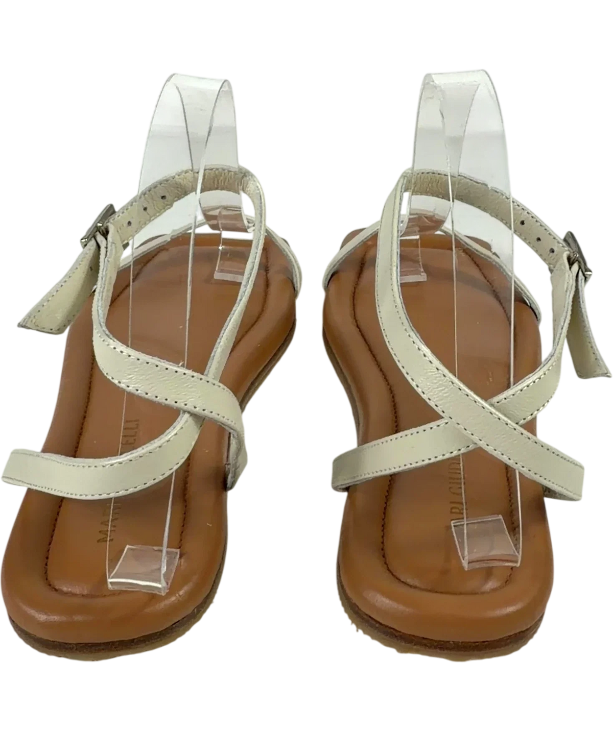 Mari Giudicelli tan flat strappy sandal, size UK 7 EU 40 👠 — back