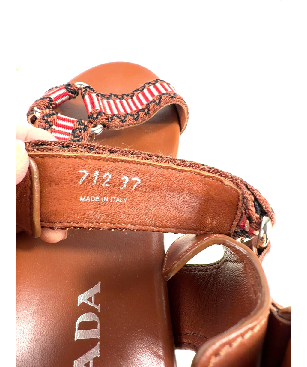 Prada Brown Colour, size UK 4 EU 37 👠 — fabric detail