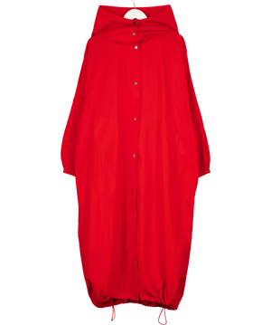 Róhe Parachute Red Silk-Blend Oversized Hooded Coa UK S