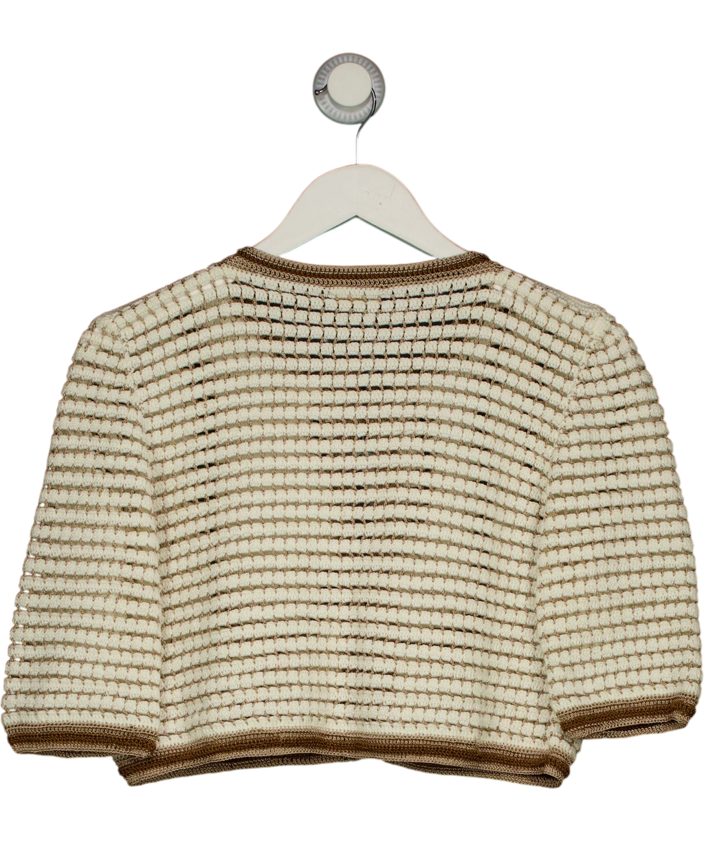 MY BEACHY SIDE Cream Zara Hand-Crocheted Cardigan, size UK S — back