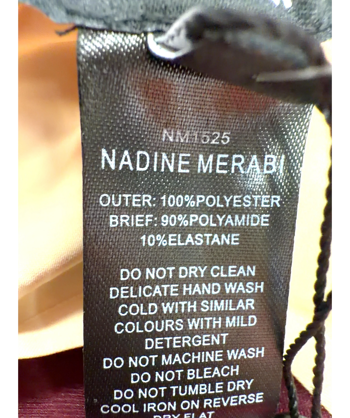 NADINE MERABI burgundy Naomi Burgundy Bodysuit, size UK 12 — label