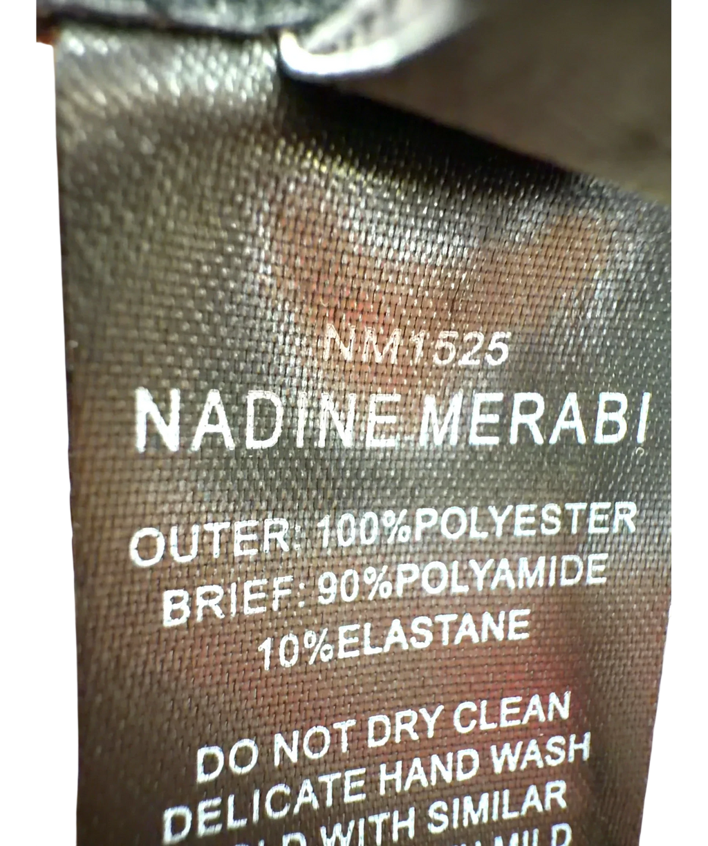 NADINE MERABI burgundy Naomi Burgundy Bodysuit, size UK 12 — fabric detail