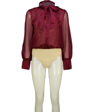 Nadine Merabi Naomi Burgundy Bodysuit  UK 12