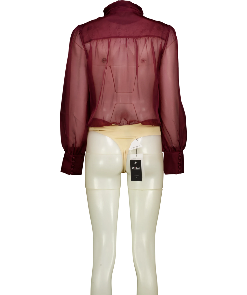 NADINE MERABI burgundy Naomi Burgundy Bodysuit, size UK 12 — back