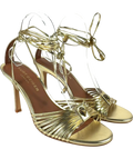 Kurt Geiger gold Multi Strap Tie Heel, size UK 6 EU 39 👠 — front