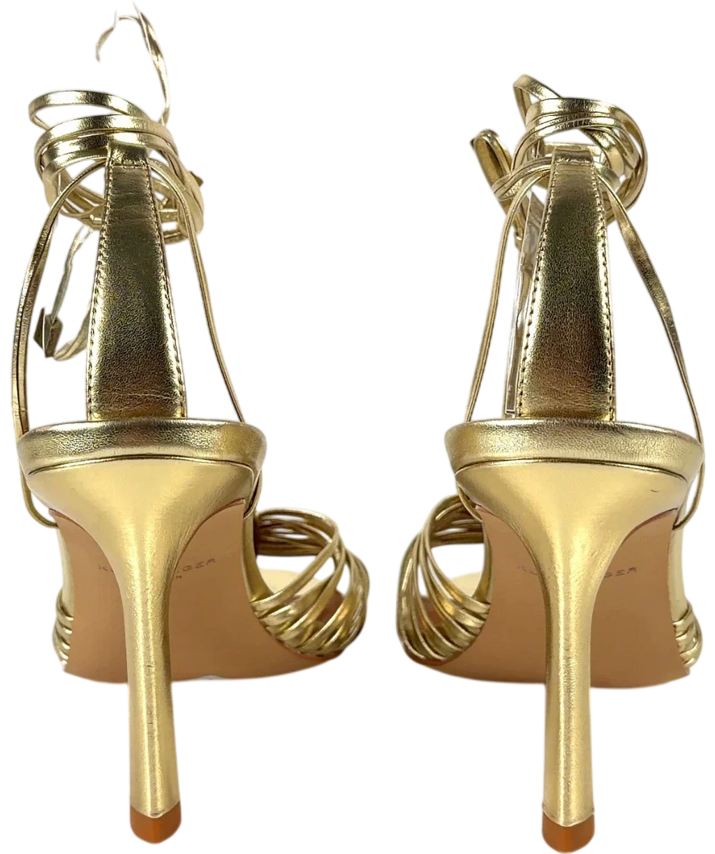 Kurt Geiger gold Multi Strap Tie Heel, size UK 6 EU 39 👠 — back