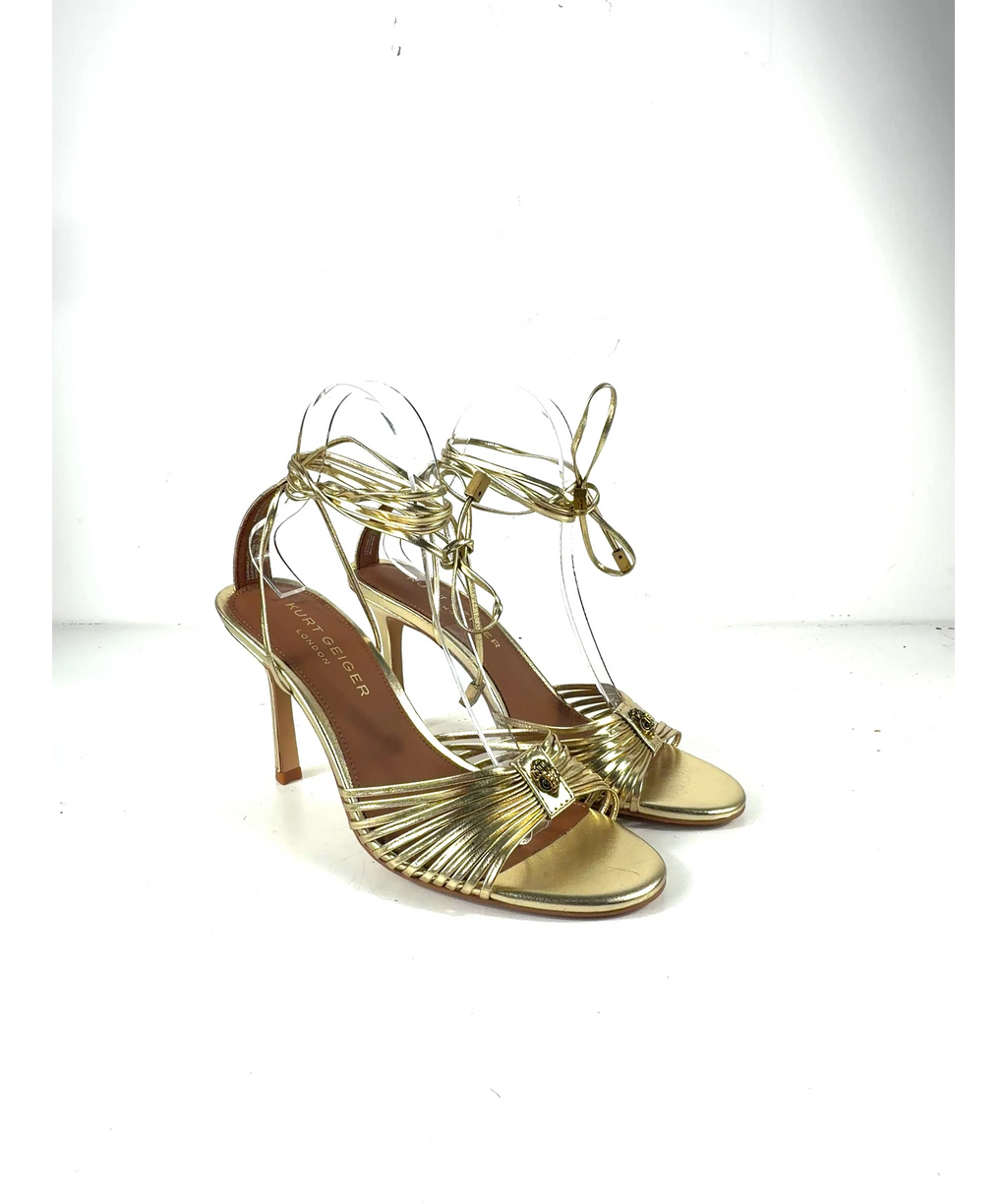 Kurt Geiger gold Multi Strap Tie Heel, size UK 6 EU 39 👠 — additional view