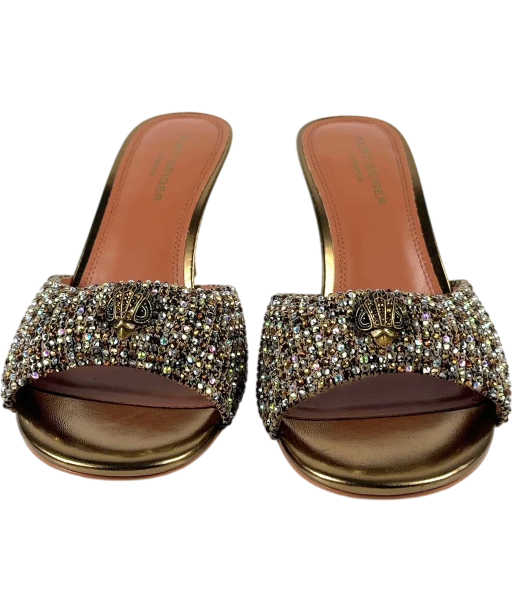 Kurt Geiger Metallic Oxford Heel Mule, size UK 6 EU 39 👠 — detail