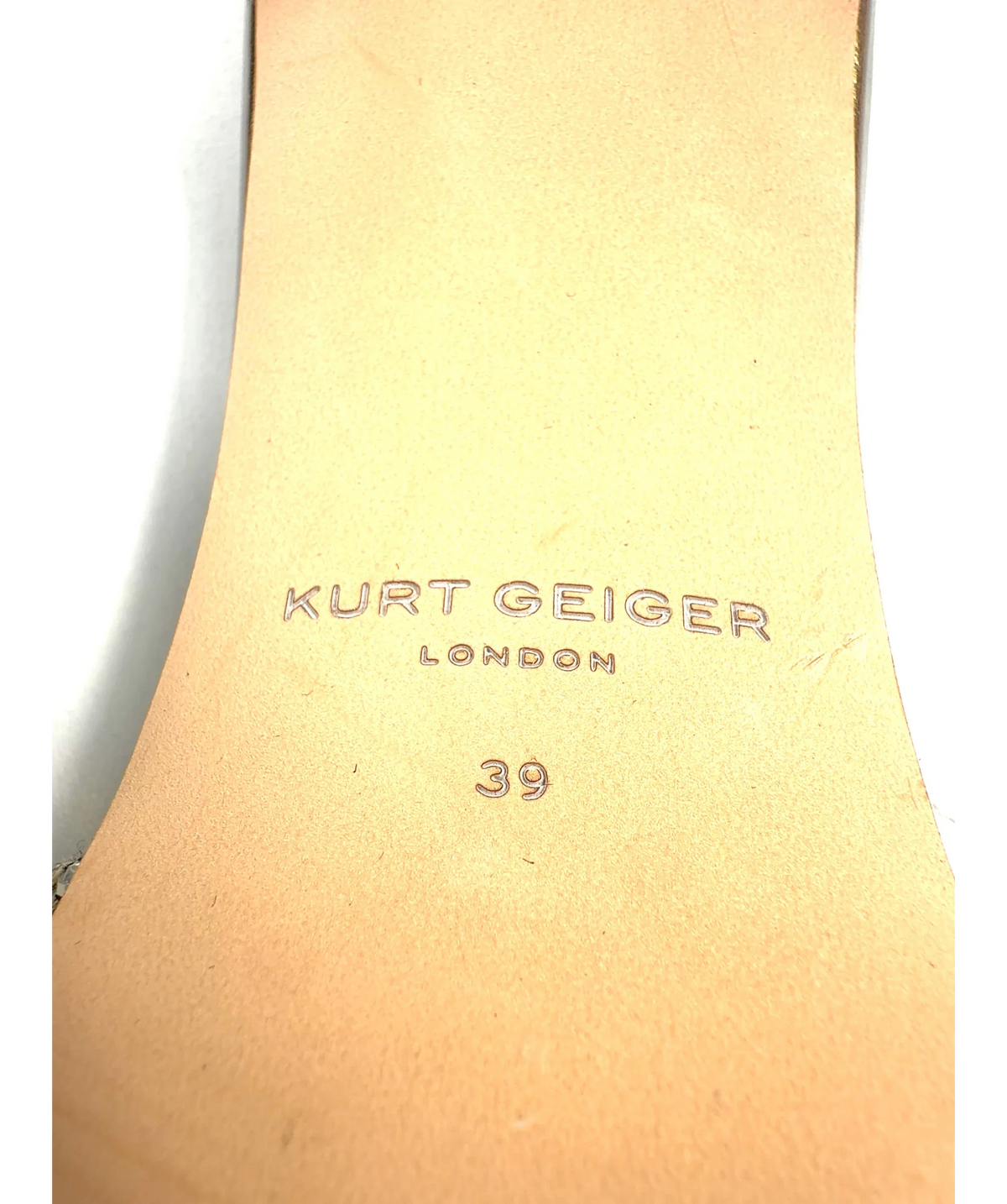 Kurt Geiger Metallic Oxford Heel Mule, size UK 6 EU 39 👠 — fabric detail