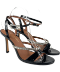 Kurt Geiger Black Crystal Strap Sandal 90, size UK 6 EU 39 👠 — front