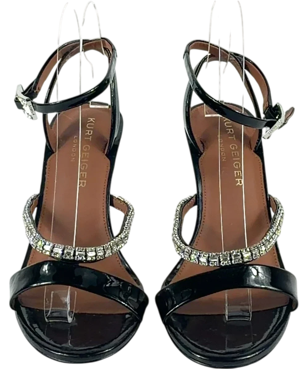 Kurt Geiger Black Crystal Strap Sandal 90, size UK 6 EU 39 👠 — detail