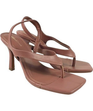 River Island Pink Toe Thong Heeled Sandals UK 4