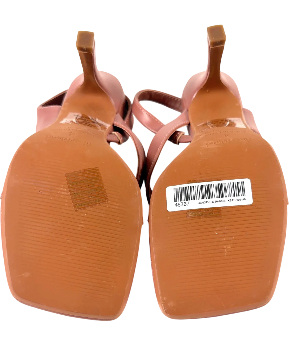 River Island Brown Pink Toe Thong Heeled Sandals, size UK 4 EU 37 👠 — view 8