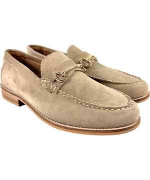 River Island Beige Suede Snaffle Loafers UK 10
