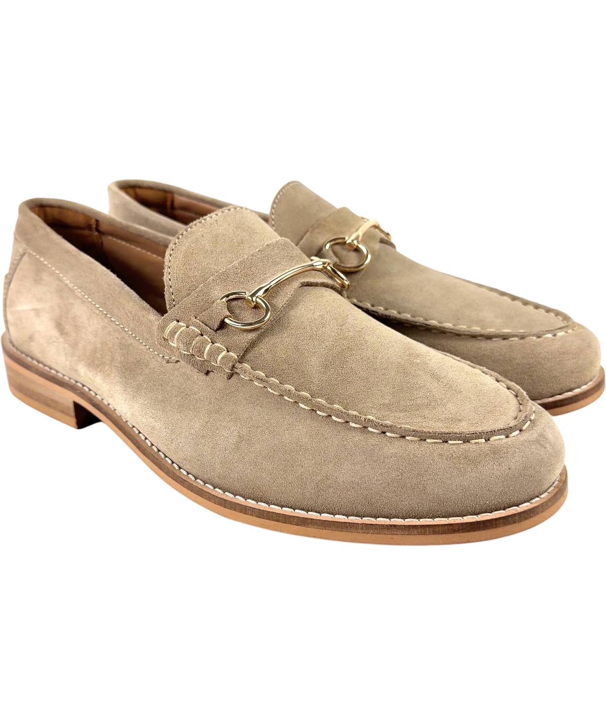 River Island Beige Beige Suede Snaffle Loafers, size UK 10 EU 44 👞 — front