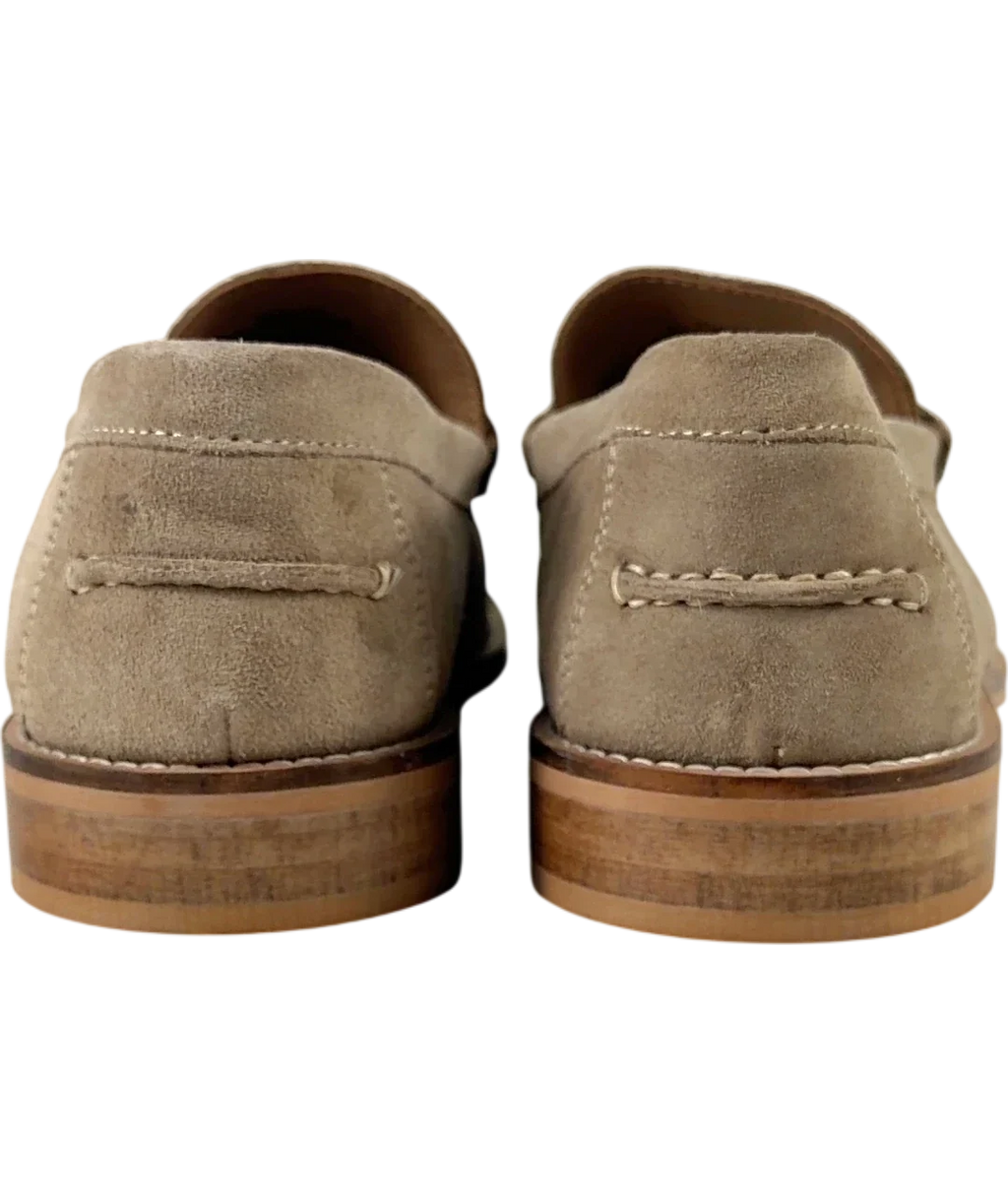 River Island Beige Beige Suede Snaffle Loafers, size UK 10 EU 44 👞 — back