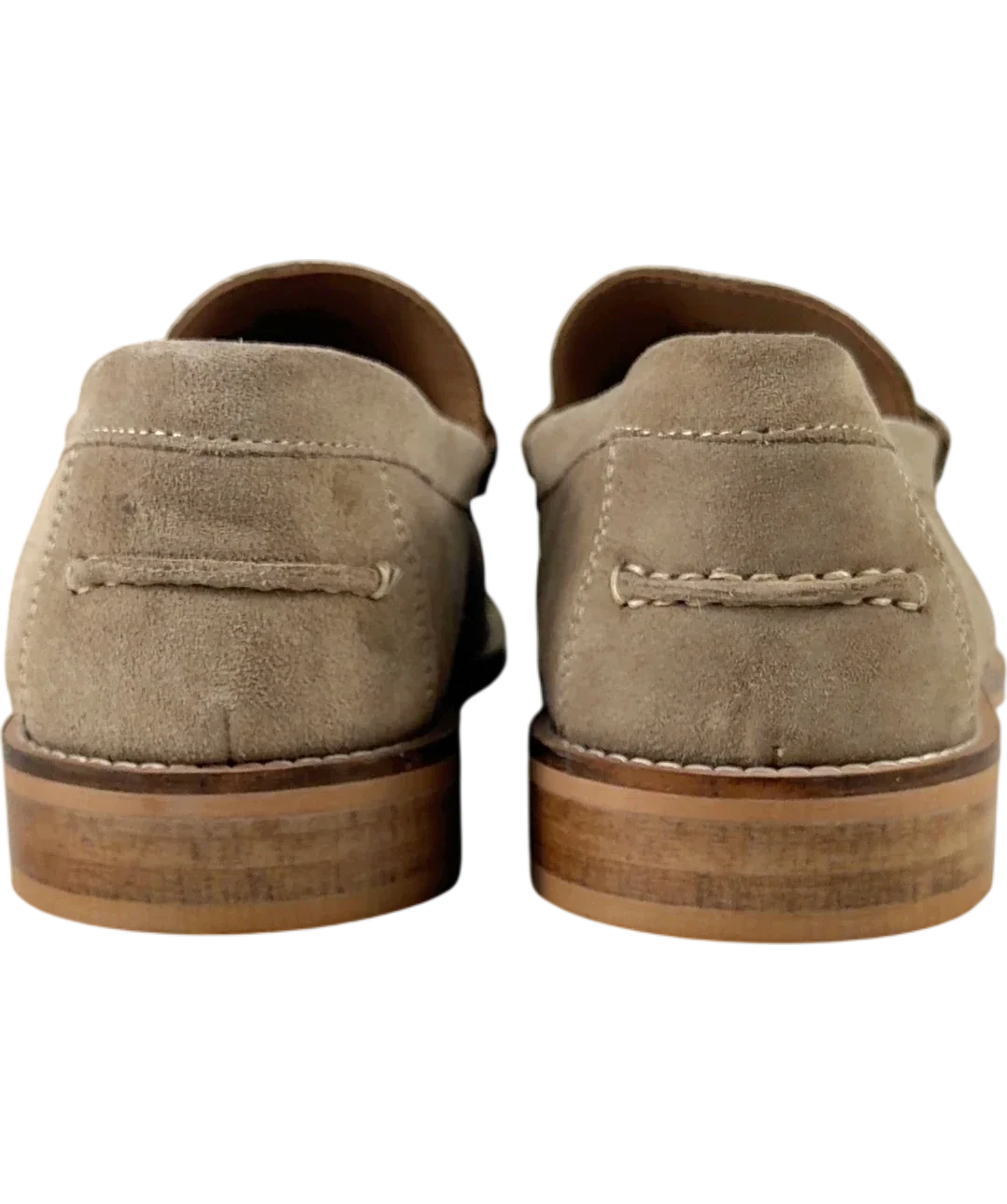 River Island Beige Beige Suede Snaffle Loafers, size UK 10 EU 44 👞 — back