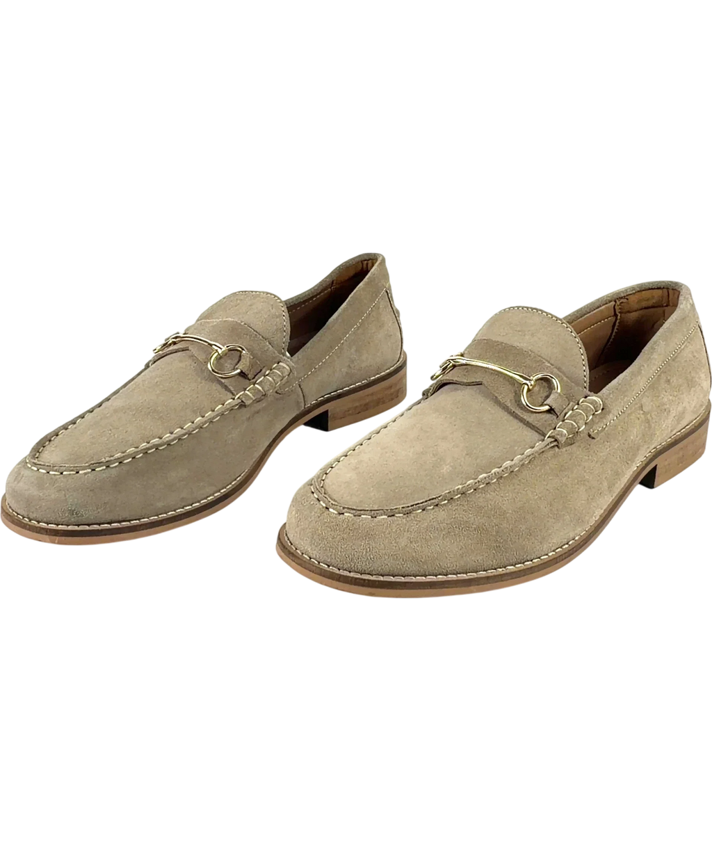 River Island Beige Beige Suede Snaffle Loafers, size UK 10 EU 44 👞 — label