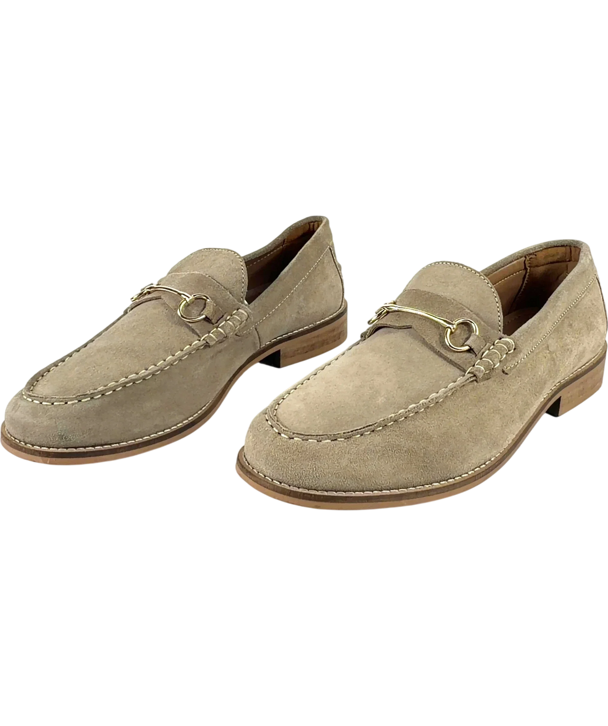 River Island Beige Beige Suede Snaffle Loafers, size UK 10 EU 44 👞 — label