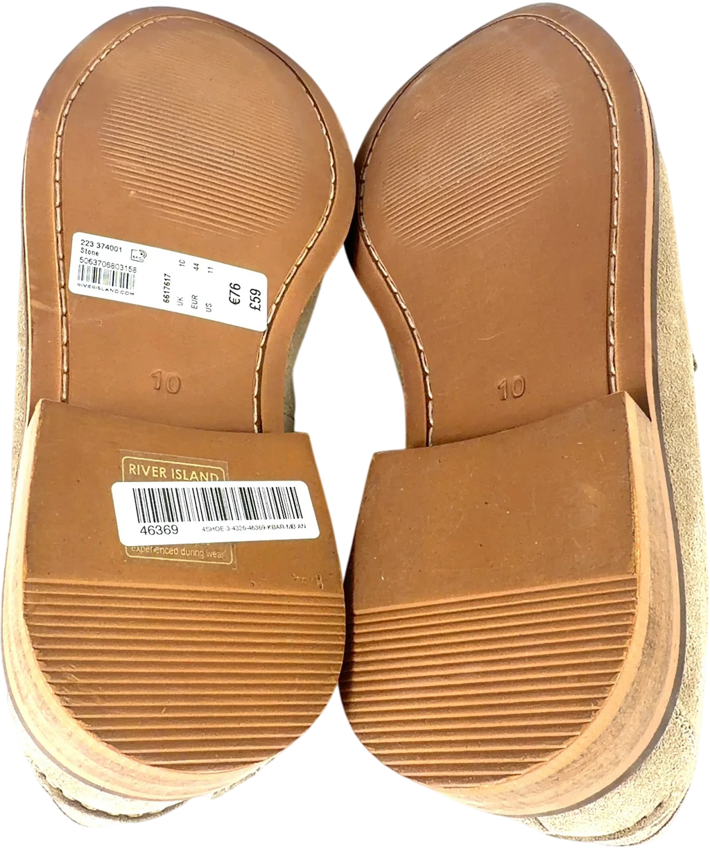 River Island Beige Beige Suede Snaffle Loafers, size UK 10 EU 44 👞 — view 8
