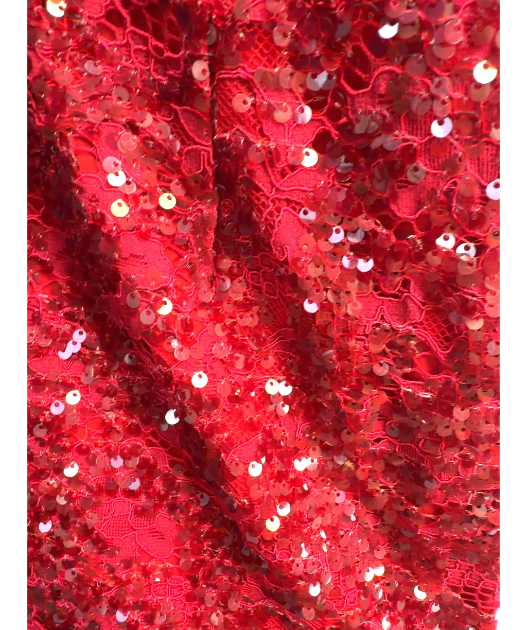 Nicky Hilton x Rebecca Vallance Red Leyla Short Sleeve Sequin Mini Dress, size UK 8 — label