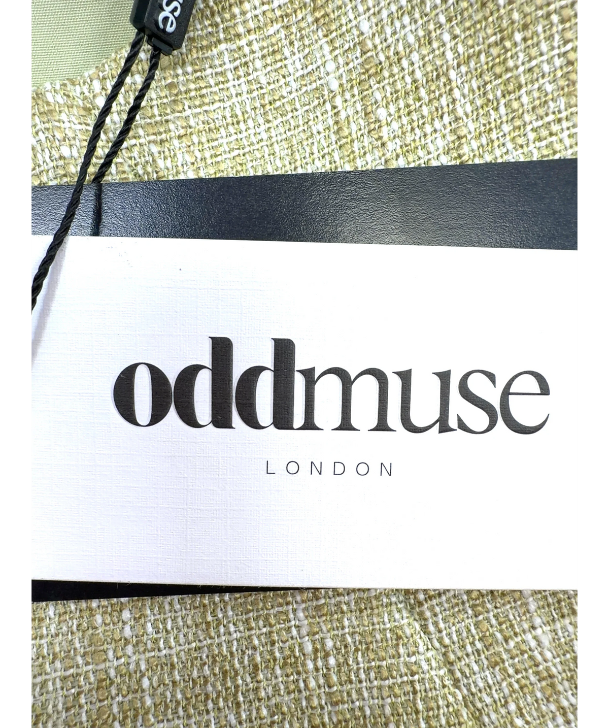 ODD MUSE Green Tweed Cap Sleeve Mini Dress, size UK M — detail