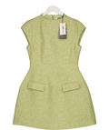 ODD MUSE Green Tweed Cap Sleeve Mini Dress, size UK M — front