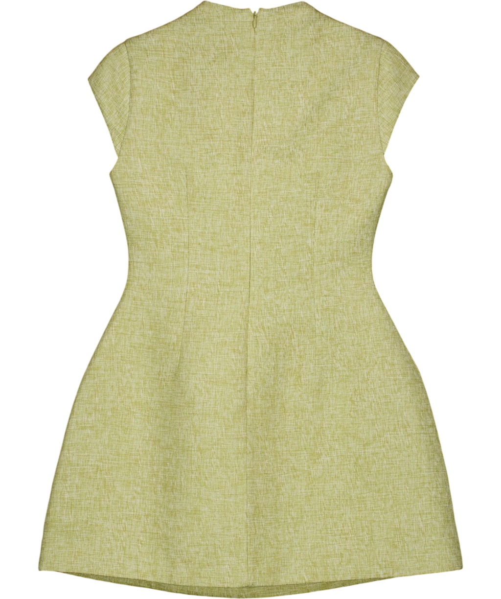 ODD MUSE Green Tweed Cap Sleeve Mini Dress, size UK M — back