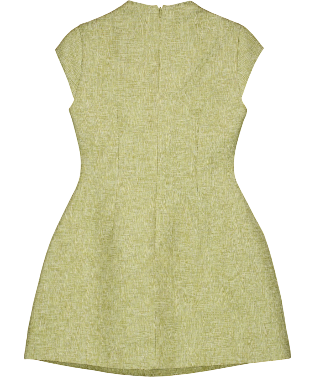 ODD MUSE Green Tweed Cap Sleeve Mini Dress, size UK M — back