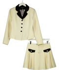 Sister Jane Cream Hélène Boucle Fitted Blazer & Skirt, size UK M — front