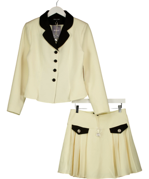 Sister Jane Hélène Boucle Cream Skirt & Blazer Co-ord Set UK M