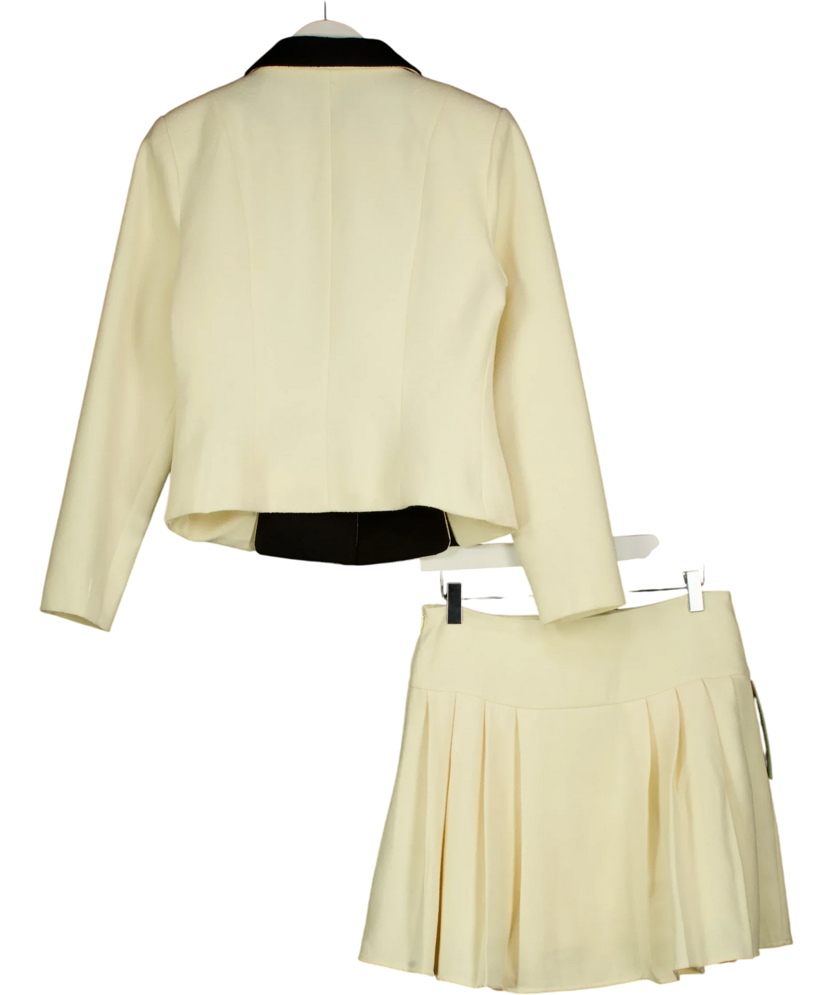 Sister Jane Cream Hélène Boucle Fitted Blazer & Skirt, size UK M — back