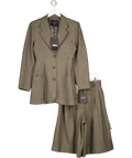 TOPSHOP Brown Tolu Coker x Topshop cinched 80s blazer in taupe (top) and Tolu Coker x Topshop tailored trouser in ta… — front