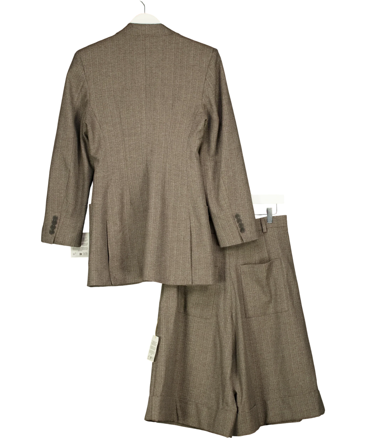 TOPSHOP Brown Tolu Coker x Topshop cinched 80s blazer in taupe (top) and Tolu Coker x Topshop tailored trouser in tau… — back