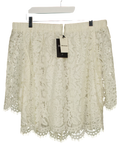Whistles White Lace Bardot Top, size UK 10 — front