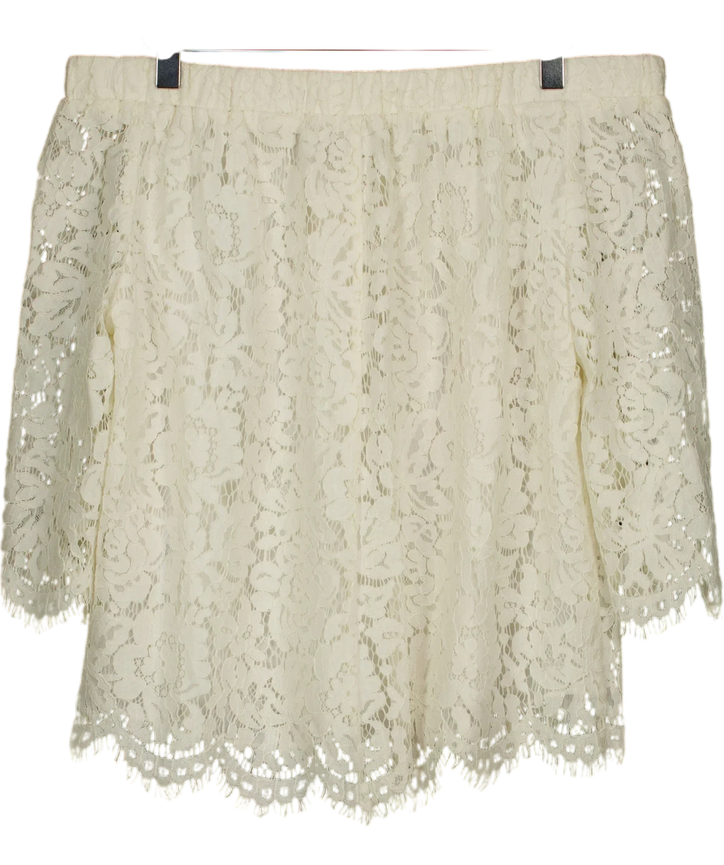 Whistles White Lace Bardot Top, size UK 10 — back