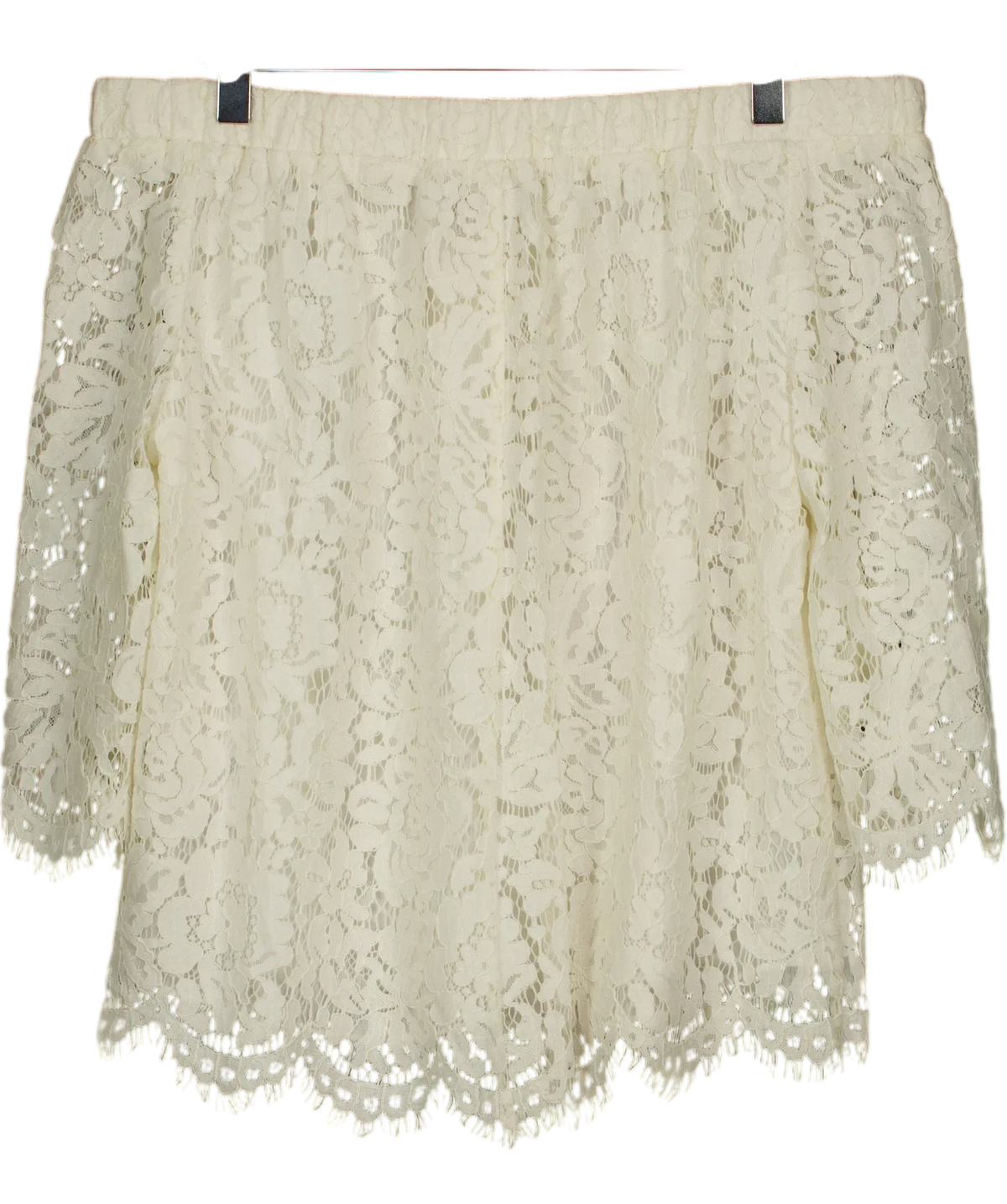 Whistles White Lace Bardot Top, size UK 10 — back