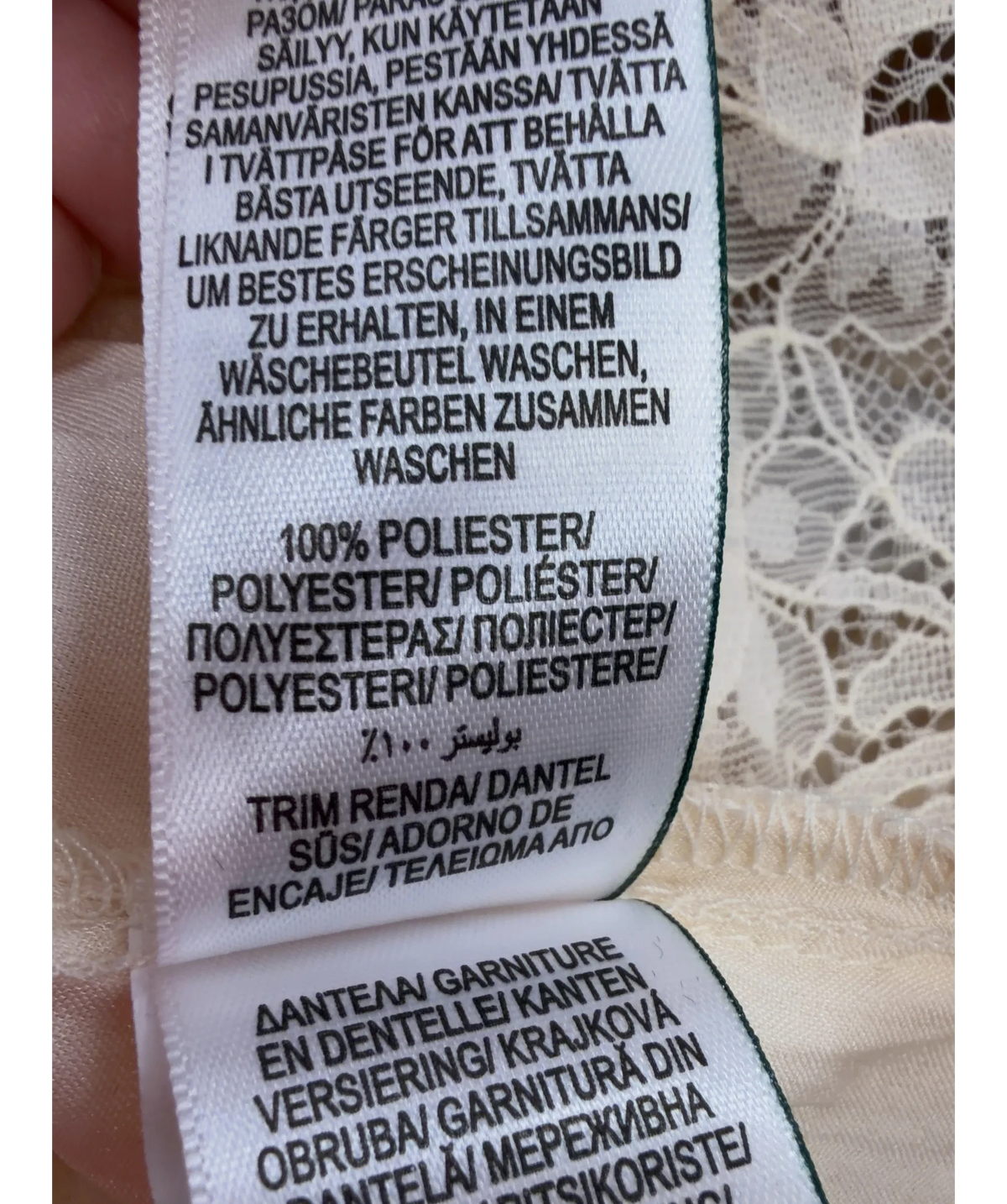 M&S Cream smocked lace-trim peplum blouse, size UK 12 — label