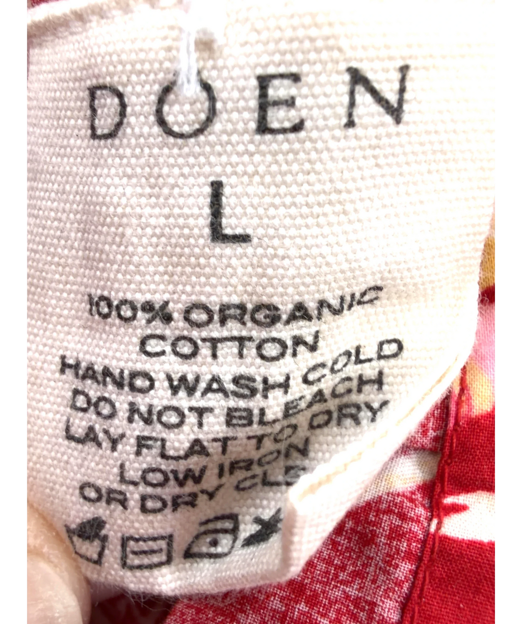 DOEN Red OAK BLUFFS FLORAL, size UK L — label