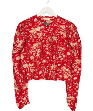 DOEN Heloise Oak Bluffs Floral Printed Pin Tucked Blouse  UK L