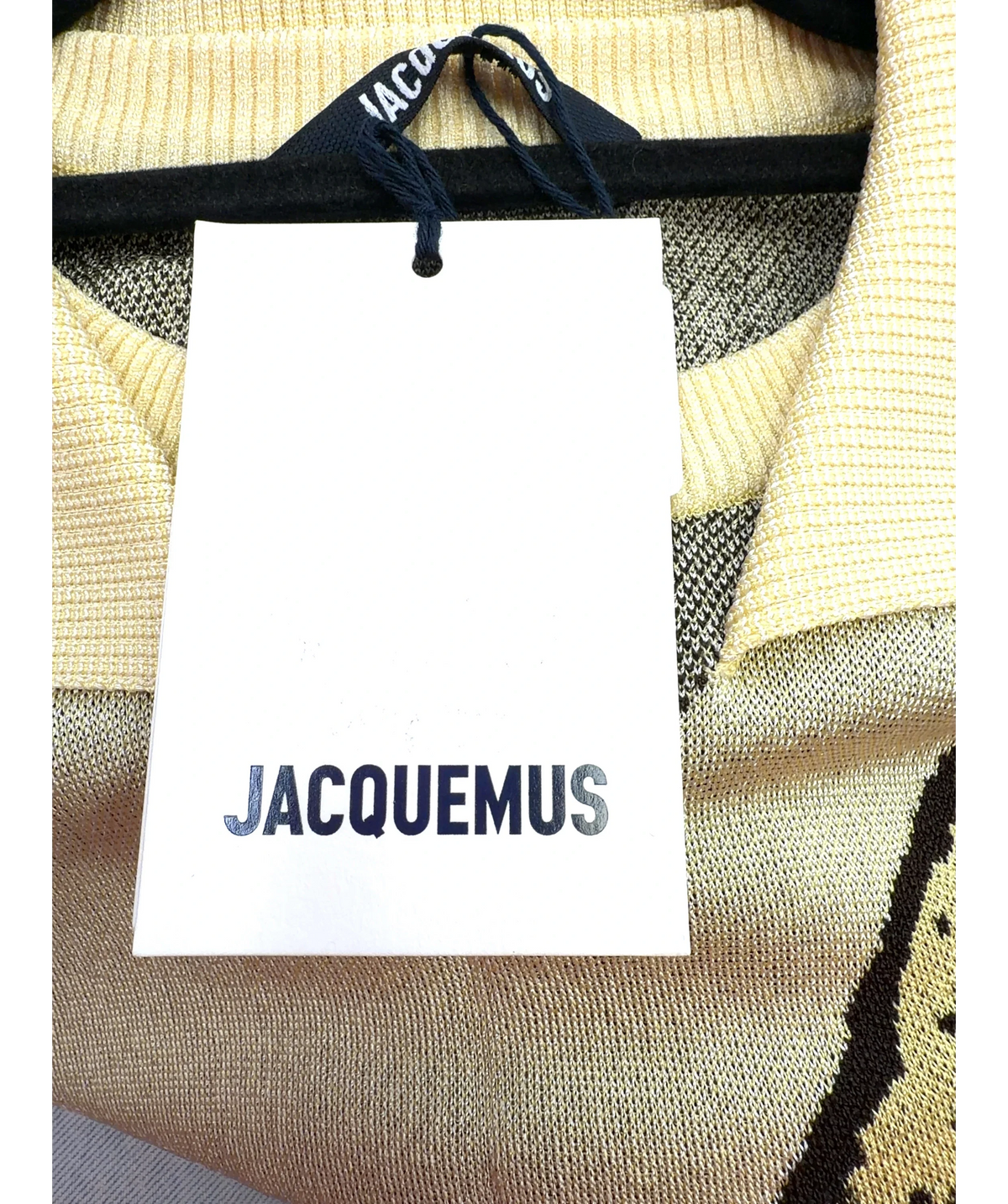 JACQUEMUS Yellow Le Polo Marino, size UK 12 — detail