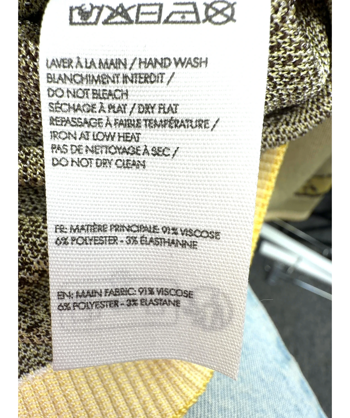 JACQUEMUS Yellow Le Polo Marino, size UK 12 — label