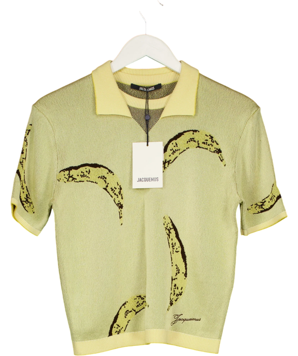 JACQUEMUS Yellow Le Polo Marino, size UK 12 — front