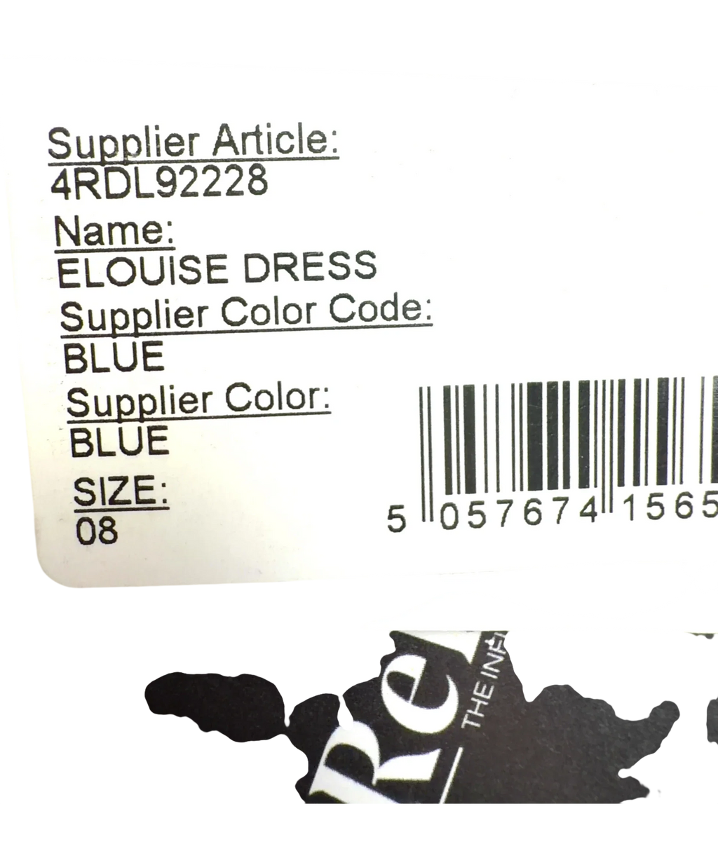 4th & Reckless Blue Elouise Dress, size UK 8 — fabric detail