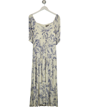 Mint Velvet White And Blue Midi Dress UK 12