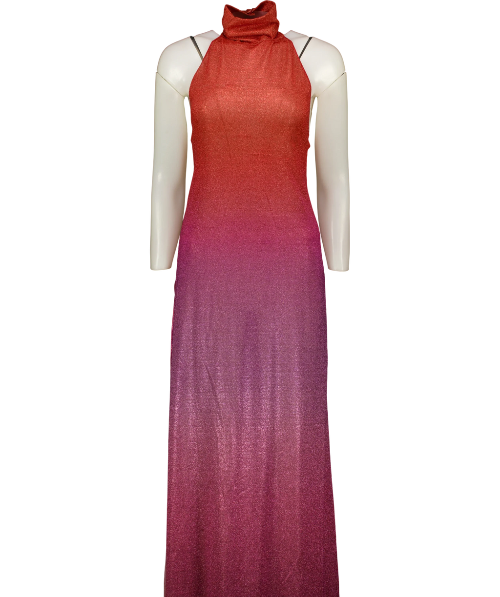 Oséree Pink Lumiere Shade Turtleneck Dress, size UK S — front