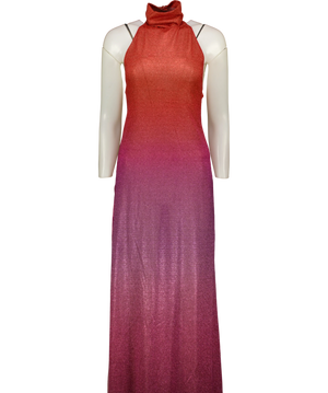 Oséree Lumiere Pink Ombre Turtleneck Dress UK S