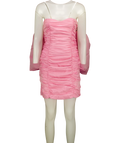 ROTATE Pink Sheer Satin Bow Dress, size UK 8 — front